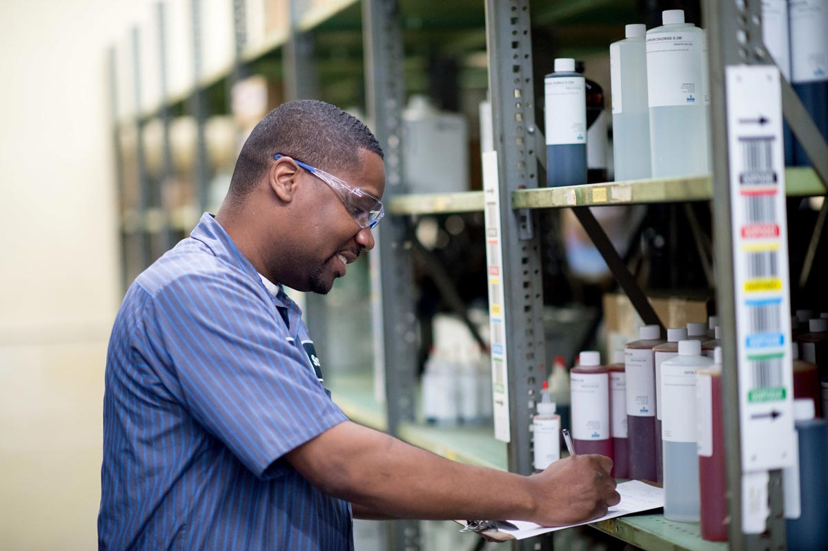 Seacole Worker Taking Inventory