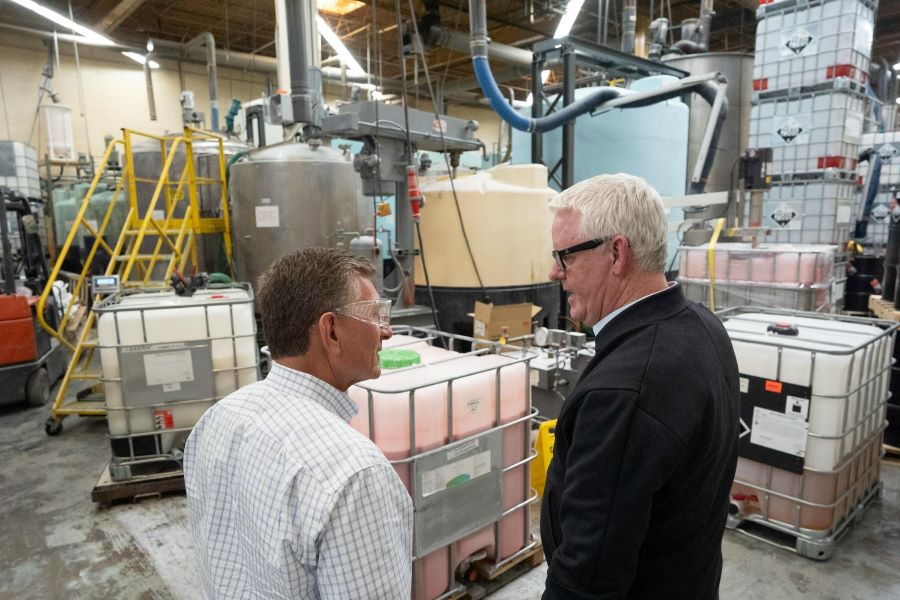 Seacole Ceo Gregg Elliott Gives Enterprise Minnesota Ceo Mark O'leary A Tour